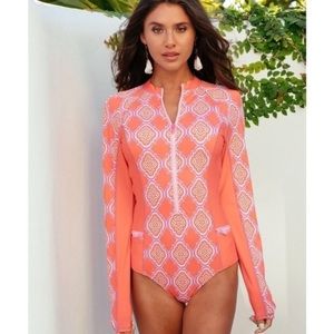 CABANA LIFE | Coral Geo UNISUIT Paddlesuit Rashguard One Piece